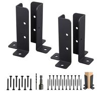 YATOSEEN 4 Pack Fence Post Brackets, Fence Post Base with Screws, Fit 1.5x1.5, 2x2, 2x4, 4x4 Posts, Thick Fence Post Support for Fencing, Pergola, Railing, Mailbox Mount, Patio Covers