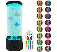 YATOSEEN Bubble Fish Lamp LED Aquarium, Fish Tank Mood Lamp with Remote Control, Lava Lamp with 16 Color Changing Light, Suitable for Office Home, Gifts for Kids or Audlts