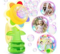 YATOSEEN Bubble Machine for Kids, Rechargeable Dancing Flower Bubble Maker, Automatic Bubble Blower Toys with Colorful Lighting for Boys Girls, Summer Play, Sea Beach, Birthday Party Favors & Gifts