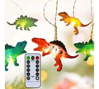 YATOSEEN LED Dinosaur Lights String, 2M 10LED Toy Super Fun Dinosaur String Lights with Remote Control, Battery Operated Dino Lights for Outdoor Indoor Children Bedroom Nursery Decoration