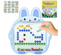 YATOSEEN Rabbit Magnetic Drawing Board for Kids,Large Travel Toys Doodle Board with 2 Magnetic Pen&80 Beads, Magnetic Dot Board Educational Toy for Above 3 Years Old Boys Girls(30x27CM)