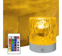 YATOSEEN Water Wave Lamp, 16 Colors Rotating Dynamic Water Wave Projection Mood Light with Touch Button and Remote Control for Bedroom