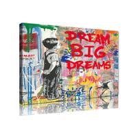 Yatsen Bridge Banksy Pop Street Graffiti Wall Art, Dream Big Inspirational Posters And Prints, Abstract Color Graffiti Art Canvas Paintings On the Wall Art Picture Home Decor - 16x12 inch