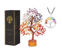 YATSKIA 7 Chakra Tree - Crystal Tree of Life - Chakra Stones - Meditation Accessories - Crystals Decor - Gemstones and Crystals - Spiritual Gifts for Women - Home Decor