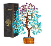 YATSKIA Amethyst and Turquoise Crystal Tree, Gemstone Tree Home and Office Decor, Good Luck Gifts, Crystals Decor, Housewarming Gifts