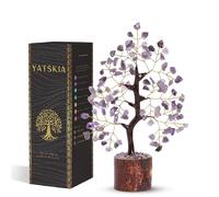 YATSKIA Amethyst Crystals -chakra Tree - Crystal Healing Stones Mini Gem Money Chakra Decor Feng Shui Good Luck Gifts Gifts, 7-8 Inches, 84.9 grams, 1.0 count