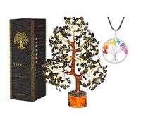 YATSKIA Black Tourmaline Crystal Money - Chakra Tree for Life - Spiritual Decor - Crystal Gifts