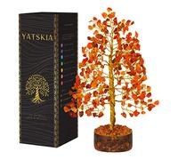 YATSKIA Carnelian Crystal - Crystal Tree Decor - Tree of Life - Feng Shui Decor - Chakra Spiritual Gift - Good Luck Charms - Stones and Crystals - Gifts for Women (10 Inch Approx.)