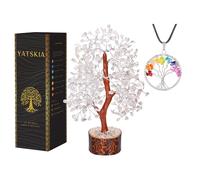 Yatskia Clear Quartz Crystal Tree - Bonsai Tree Crystal Decor for Home, Spiritual Gifts - House Warming & Meditation