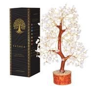 YATSKIA Crystal Clear Quartz Chakra Tree - Gemstone Healing Stone for Positive Energy, Good Luck Money, Crystals, Holistic Gifts for Women