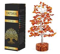 YATSKIA Crystal Tree - Carnelian Crystal - Tree for Home, Gifts for Women - Good Luck Home Decor, Spiritual Items, Gemstones and Crystals - Crystals Gifts - Spiritual Décor (10 Inch Approx.)
