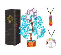 YATSKIA Crystal Tree - Turquoise and Amethyst - Tree of Life - Gemstones and Crystals - Spiritual Decor - Crystal Decor - Gemstone Tree - Home Office