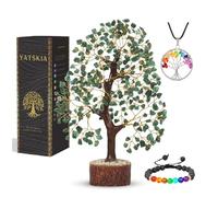 YATSKIA Green Aventurine Crystal Tree of Life - Gem Tree - Good Luck Meditation Stones and Crystals - Desk Decor Aesthetic - Crystal Gift for Women