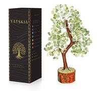 YATSKIA Green Jade Stone - Artificial Trees, Bonzai Tree, Green Jade, Healing Stone, Crystals Tree, Crystal Tree of Life, Gem Stone Decor, Balancing Tree, Crystal Items for Gift