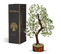 YATSKIA Green Jade Stone - Artificial Bonsai Tree, Crystal Tree of Life, Healing Crystals, Gem Stone Decor, Balancing Crystal Items for Gift