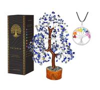 YATSKIA Lapis Lazuli Crystal Tree of Life - Feng Shui Decor - Meditation Accessory - Spiritual Gift for Women - Desk Decoration