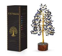 Yatskia Lapis Lazuli Crystal Tree - Tree of Life - Good Luck Charm - Meditation Decor - Reiki Gift - Crystal Decor - Holistic Gift for Women (10 Inch Approx.)