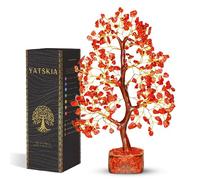 YATSKIA Red Jasper Crystals - Crystal Tree of Life - Gemstone Tree - Spiritual Items - Meditation Room Decor - Spiritual Decor - Reiki Gifts - Good Luck Charms - Metaphysical Gifts