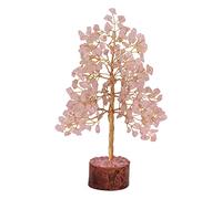 YATSKIA Rose Quartz Crystals - Pink Gemstone Crystal Tree of Life - Office Desk Decor - Spiritual Gifts - Crystals Decor - Crystal Gifts - Feng Shui (10 Inch Approx.)