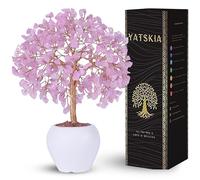 YATSKIA Rose Quartz Crystals Tree, Crystals and Healing Stones, Pink Crystal Tree, Office Decor for Women, Birthday Gifts for Women, Crystal Decor, Spiritual Gifts