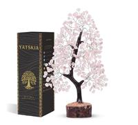 YATSKIA Rose Quartz Tree, Crystal Tree of Life, Healing Crystal Gifts, Pink Home Decor, Cute Room Decor, Crystals Gifts for Women