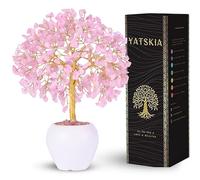 YATSKIA Rose quartz tree, gemstone tree, healing crystals and stones, quartz crystal tree, birthday gifts for mother, tree of life, unique gifts for women, crystal decorations