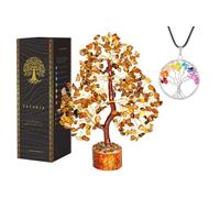 YATSKIA Tiger Eye Crystal Tree - Gemstone Tree of Life - Chakra Gifts - Crystal Décor - Feng Shui Decor - Spiritual Gifts
