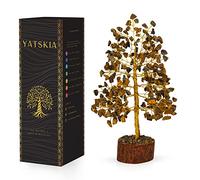 YATSKIA Tiger Eye Crystal Tree - Gemstone Tree of Life - Crystal Decor Gifts - Metaphysical Gifts - Tiger Eye Stone - Feng Shui Decor - 10 Inch Approx.