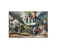 YATU Transport Poster Railway Steam Train Poster Decorative Painting Canvas Wall Posters And Art Picture Print Modern Family Bedroom Decor Posters 12x18inch(30x45cm)
