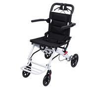 yatuiex Lightweight Wheelchairs for Adults, Foldable Wheelchair, Portable Wheel Chair with Safety Belt and Flip-up Armrest, Support 82kg, Lightweight Aluminum Wheelchair for Elderly Black & White