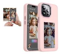 YATUO E-Ink Phone Case for iPhone 14 Pro Max, Personalized via App, Smart Photo Back Projection Display Photos Instantly on the Ink Screen on the Back, Pink