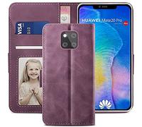 YATWIN Compatible with Huawei Mate 20 Pro Case, Flip Wallet Leather Case with Card Slot and Shockproof Function Kickstand Phone Cases Cover for Huawei Mate 20 Pro - Wine Red