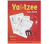 Yatzee Score Pads 8.5x11 inches: Yatzee Score Games for Scorekeeping, Large Print Yahtzee Score Sheets
