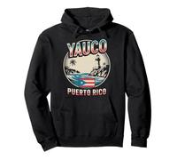 Yauco Puerto Rico City Travel Floral Emblem Pullover Hoodie