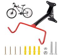 Yauhar 1 Pack Bike Wall Mount Hanger with Mounting Screws, Horizontal Foldable Bicycle Indoor Storage Rack, Cycling Mounted Hooks for Mountain, Road, Hybrid Bikes in Garage or Home