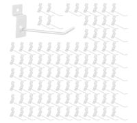 Yauhar 100Pcs Heavy Duty Slat Wall Display Hooks Bulk Set, Slatwall Accessories Pegboard Gridwall Display Hook Slat Wall Shelf Brackets for Retail Home (White, 4 Inches/10 CM)