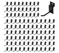 Yauhar 100Pcs Heavy Duty Slat Wall Display Hooks Bulk Set, Slatwall Accessories Pegboard Gridwall Display Hook Slat Wall Shelf Brackets for Retail Home (Black, 2 Inches/5 CM)