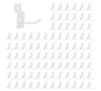 Yauhar 100Pcs Heavy Duty Slat Wall Display Hooks Bulk Set, Slatwall Accessories Pegboard Gridwall Display Hook Slat Wall Shelf Brackets for Retail Home (White, 2 Inches/5 CM)