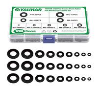Yauhar 1200Pcs 9 Sizes Black Nylon Flat Washers Assortment Set for Screws Bolts, M2 M2.5 M3 M4 M5 M6 M8 M10 M12 Fender Washers with Storage Case for Automotive Repairing, Home Decoration