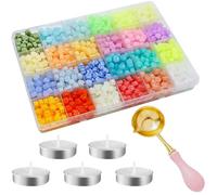 Yauhar 1206Pcs Assorted Color Wax Seal Bead, 24 Colors Cute Wax Stamp Beads for Envelope Letter Wedding Invitation and Christmas Package Decoration