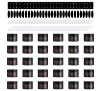 Yauhar 120Pcs 15g Amber Glass Jars Assortment Kit with Inner Liners and Black Lids, Spoons and blank labels for Storing Lip and Body Scrub, Lotion, Body Butter, Bath Salts