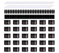 Yauhar 120Pcs 20g Amber Glass Jars Assortment Kit with Inner Liners and Black Lids, Spoons and blank labels for Storing Lip and Body Scrub, Lotion, Body Butter, Bath Salts