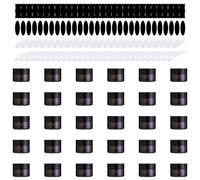 Yauhar 120Pcs 5g Amber Glass Jars Assortment Kit with Inner Liners and Black Lids, Spoons and blank labels for Storing Lip and Body Scrub, Lotion, Body Butter, Bath Salts