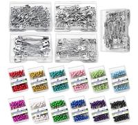 Yauhar 1470Pcs Sewing Pins Set with Storage Case for Fabric, 1.6inch Straight Pins with Pearlized Ball, Mini Small Large Safety Pin for Dressmaker and Crafts Making