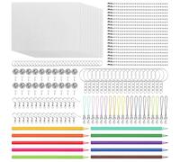 Yauhar 161Pcs Shrink Plastic Sheet Kit W Blank Sheets Shrinky Art Paper, Colored Pencils, Keychains Accessories, Earring Hooks, Butterfly Clutch Tie Tacks, Lobster Clasp Cords for Crafting