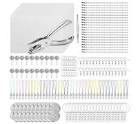 Yauhar 202Pcs Shrink Plastic Sheets Kit W Blank Shrinky Art Film Paper, Hole Punch, Keychains Accessories, Earring Hooks, Tweezers, Lobster Clasp Cord for Handmade Crafting