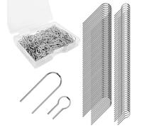 Yauhar 240Pcs High Temperature Nichrome Wire Jump Rings Assortment Set, R Shaped and U-Shape Hanging Burning Needle Hanger Hooks for Hobbyists DIY Pendant Ceramic Ornaments Fusing in Glass