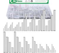Yauhar 280Pcs 28 Sizes 304 Stainless Steel Dowel Pins Assortment Set, M1.5 M2 M2.5 M3 M4 M5 M6 Shelf Support Peg Pin Rod Fasten Elements