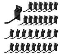 Yauhar 30Pcs 2 Inch Black Slatwall Panel Hooks, Heavy Duty Slat Wall Hanging Display Hooks Pegboard Metal Hanger Hook for Gridwall Garage Shop Retail