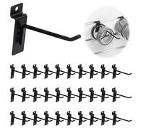 Yauhar 30Pcs 4 Inch/10CM Silver Slatwall Panel Hooks, Heavy Duty Slat Wall Hanging Display Hooks Pegboard Metal Hanger Hook for Gridwall Garage Shop Retail (Wire Diameter 5.6mm/ 0.22”)